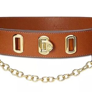 Lauren Ralph Lauren Leather Flip Lock Belt